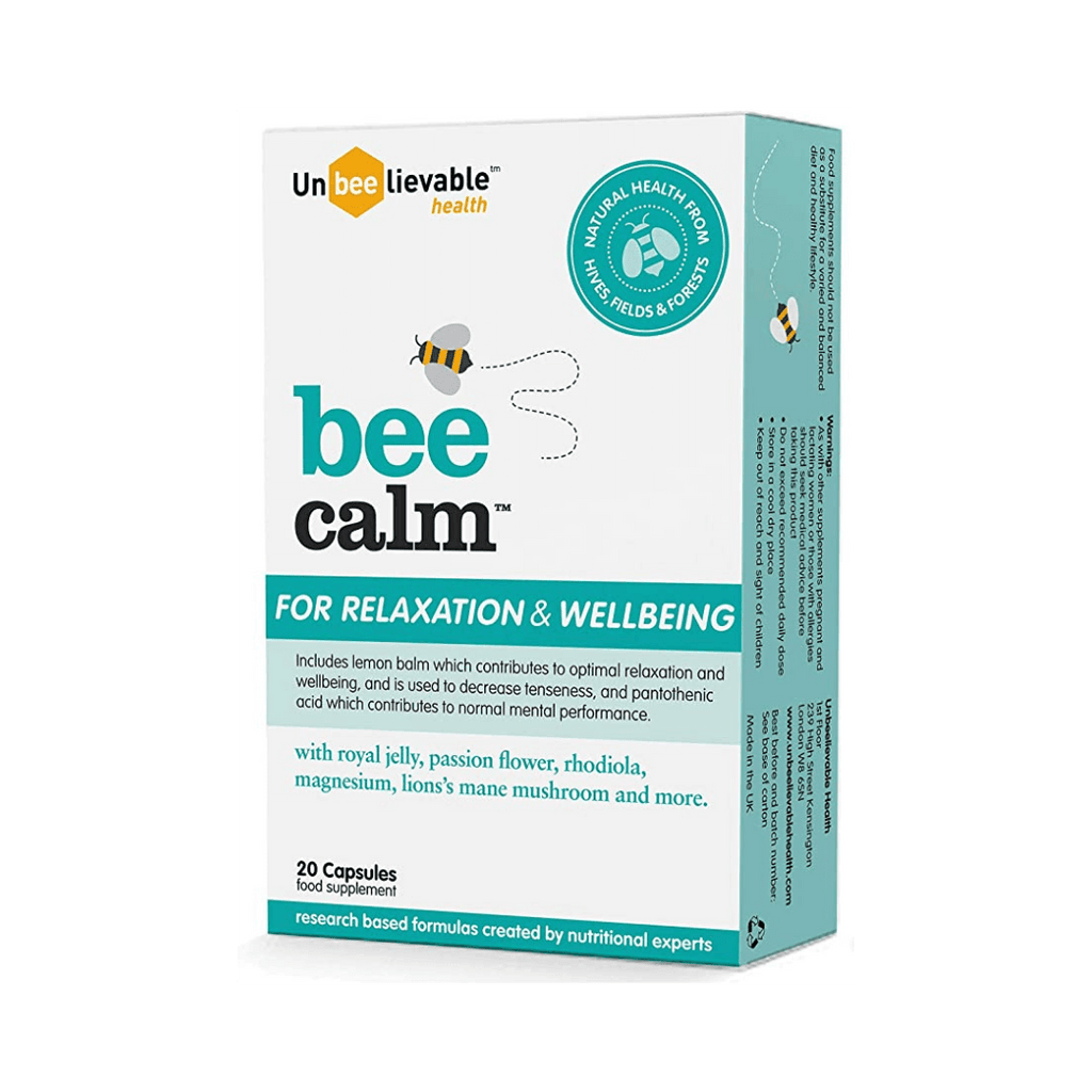 Bee Calm Natural Supplements for Relaxation and Wellbeing Support - 20 Capsules - Unbeelievable Health